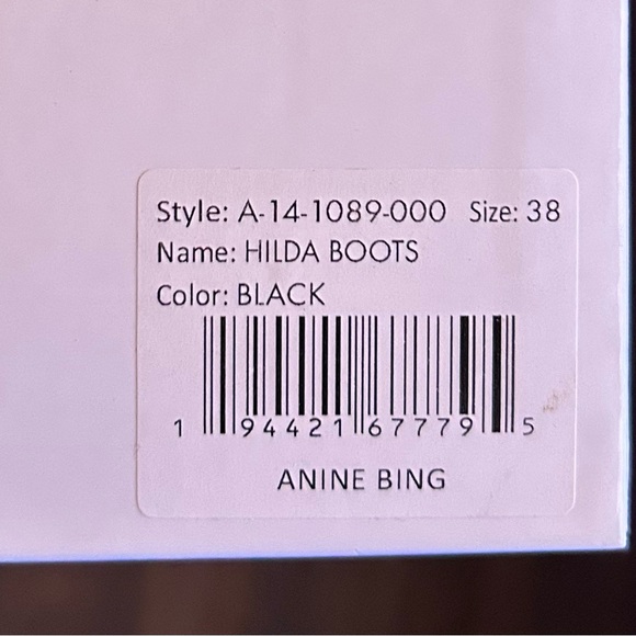ANINE BING WOMENS BLACK HILDA HEELED BOOYS SIZE 38/ 8 INCLUDES BOX & DUSTBAG - Picture 7 of 9